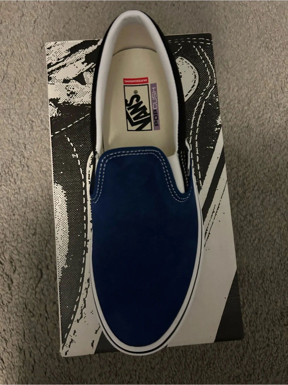 Vans Skate Slip-On Sport Blue Black 10.5 New!!